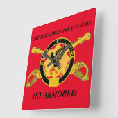 1. SQUADRON 1. CAVALRY 1. ARMORED CLOCK QUADRATISCHE WANDUHR (Winkel)