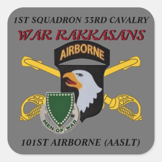 1. SQUADRON 33RD CAVALRY 101. IM FLUGZEUG STICKER (Vorderseite)