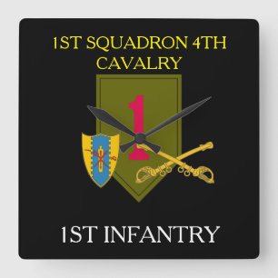 1. SQUADRON 4. CAVALRY 1. INFANTRENSKLOCK QUADRATISCHE WANDUHR