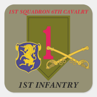 1. SQUADRON 6. CAVALRY 1. INFANTRESTICKER QUADRATISCHER AUFKLEBER