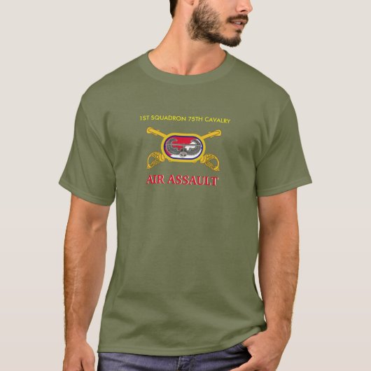 1. SQUADRON 75. CAVALRY AIR ASSAULT ABZEICHEN SHIR T-Shirt (Vorderseite)