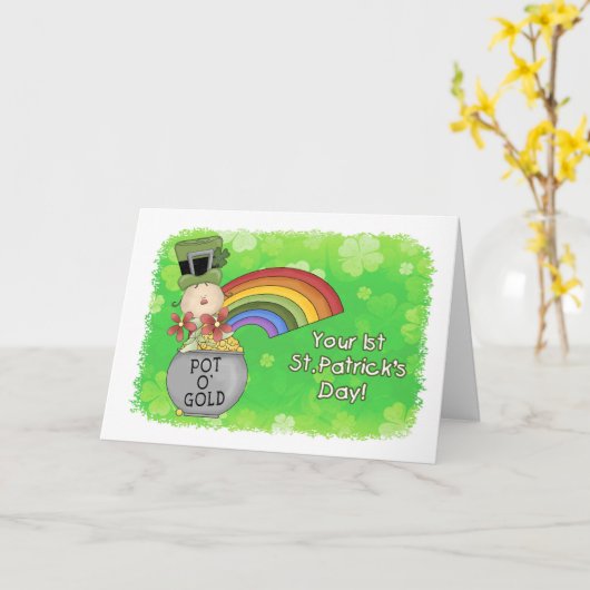 1. St. Patricks Day Karte (Gelbe Blume)