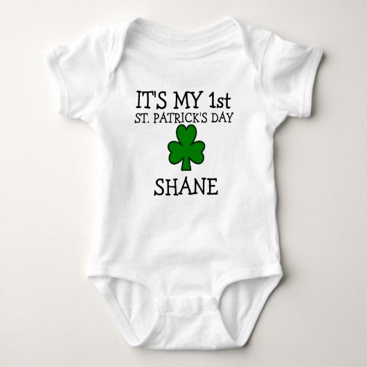 1. St. patricks Tagespersonalisierter St. patricks Baby Strampler (Vorderseite)