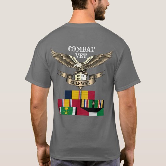 1 STAR BEKÄMPFUNG DES VET GULF-KRIEGES T-Shirt (Rückseite)