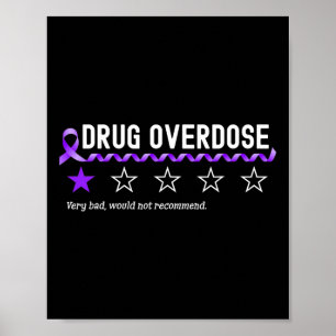 1 Star Rating Drug Overdose Awareness Funny Fighti Poster