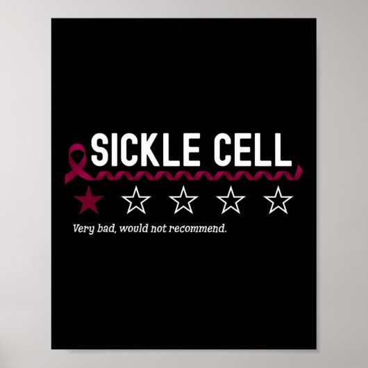 1 Star Rating Sickle Cell Awareness Funny Fighter Poster (Vorne)