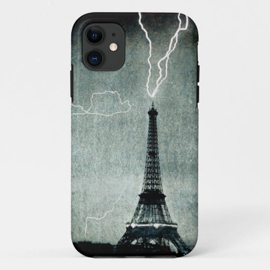 1. Streik - Blitz schlägt Eiffelturm 1902 Case-Mate iPhone Hülle (Rückseite)