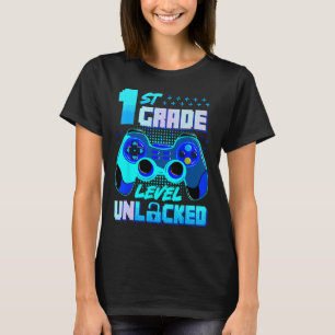 1. Stufe Entsperrte Gamer Boys Kinder erster Tag T-Shirt