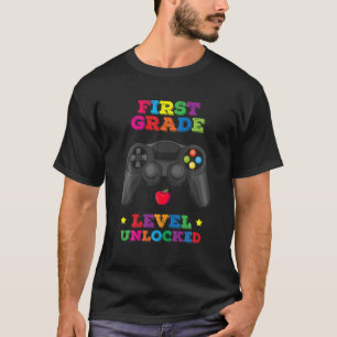 1. Stufe Entsperrter Video-Gamer zurück zur Schule T-Shirt