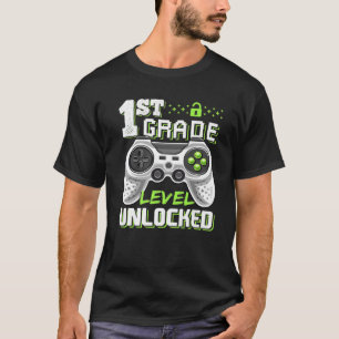 1. Stufe Entsperrtes Videospiel zurück zur Schule T-Shirt