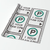 1 Stunde Parkplatz für kontrollierte Parkplätze Geschenkpapier (Ungerollt)