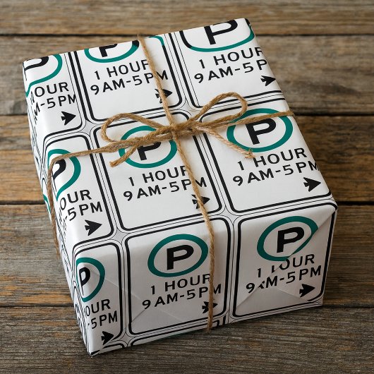 1 Stunde Parkplatz für kontrollierte Parkplätze Geschenkpapier