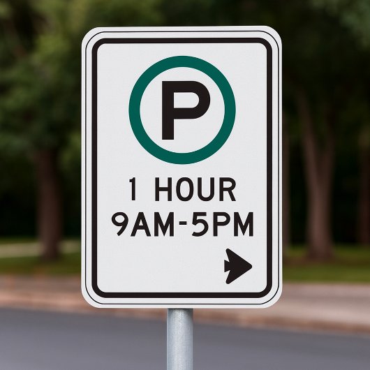 1 Stunde Parkplatz für kontrollierte Parkplätze Poster