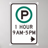 1 Stunde Parkplatz für kontrollierte Parkplätze Poster (Vorne)