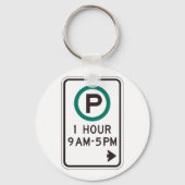 1 Stunde Parkplatz für kontrollierte Parkplätze Schlüsselanhänger (Vorderseite)