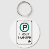 1 Stunde Parkplatz für kontrollierte Parkplätze Schlüsselanhänger (Rückseite)