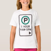 1 Stunde Parkplatz für kontrollierte Parkplätze T-Shirt (Vorderseite)