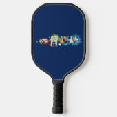 #1 Super Vater Comic Book Bubbles Custom Vier Foto Pickleball Schläger (Rückseite)