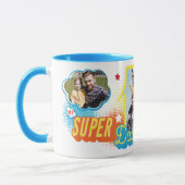#1 Super Vater Comic Book Bubbles Custom Vier Foto Tasse (Links)