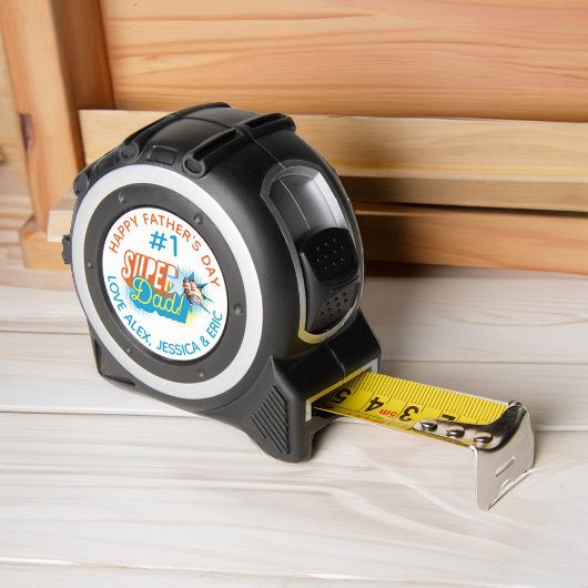 #1 Super Vater Comic Book Buble Custom Foto Golf Maßband