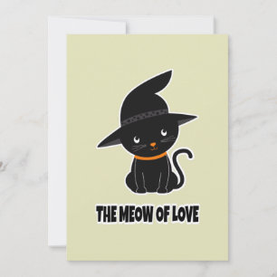 1.süße schöne schwarze Katze Miauen der Liebe Einladung