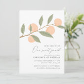 1 Sweet Peach 1. Geburtstag Einladung (Stehend Vorderseite)