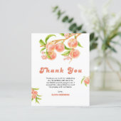 1 Sweet Peach 1. Geburtstag Foto Danke Karte (Stehend Vorderseite)