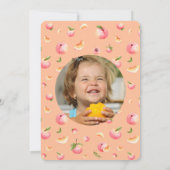 1 Sweet Peach 1. Geburtstag Foto Danke Karte (Rückseite)