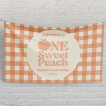 1 Sweet Peach Orange Erstes 1. Geburtstag Party
