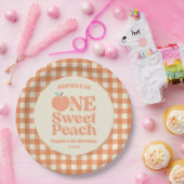 1 Sweet Peach Orange Erstes 1. Geburtstag Party Pappteller (Party)