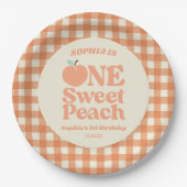 1 Sweet Peach Orange Erstes 1. Geburtstag Party Pappteller (Vorderseite)