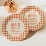1 Sweet Peach Orange Erstes 1. Geburtstag Party Pappteller<br><div class="desc">Dies ist ein One Sweet Peach Orange Erste 1. Geburtstag Party Paper Teller!</div>