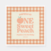 1 Sweet Peach Orange Erstes 1. Geburtstag Party Serviette (Vorderseite)