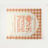 1 Sweet Peach Orange Erstes 1. Geburtstag Party Wandteppich (Vorderseite (Horizontal))