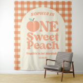 1 Sweet Peach Orange Erstes 1. Geburtstag Party Wandteppich (Beispiel)