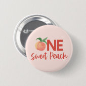 1 Sweet Peach Pink Frucht 1. Geburtstag Button (Vorne & Hinten)