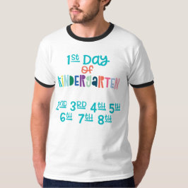 1. Tag des Kindergartens weiß Männer-Grundklingeln T-Shirt