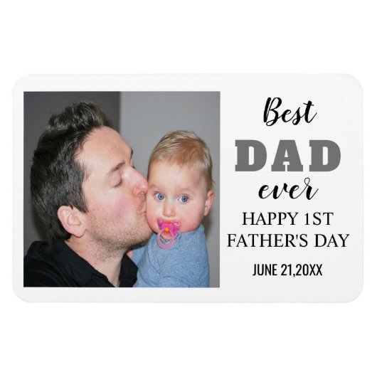 1. Tag des Vaters 2022 Bester Vater je Foto Magnet (Horizontal)