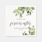 1. Tag Forever Nach eleganten grünen Botanicals Serviette (Vorderseite)