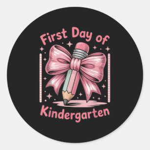 1. Tag im Kindergarten Zurück zur Schule Monster-T Runder Aufkleber