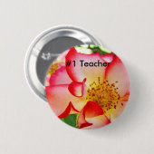 1. Taster für Red White Rose Blume hell Button (Vorne & Hinten)