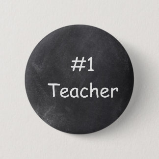 #1 Teacher Chalkboard Design Geschenk Idee Button