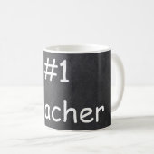 #1 Teacher Chalkboard Design Geschenk Idee Kaffeetasse (VorderseiteRechts)