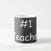 #1 Teacher Chalkboard Design Geschenk Idee Kaffeetasse (Mittel)