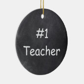 #1 Teacher Chalkboard Design Geschenk Idee Keramik Ornament (Rechts)
