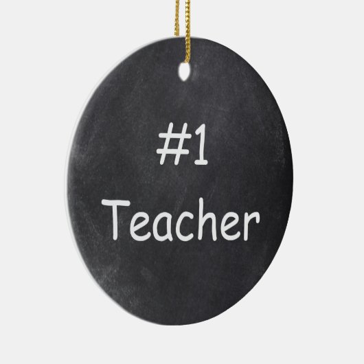 #1 Teacher Chalkboard Design Geschenk Idee Keramik Ornament (Rechts)