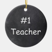#1 Teacher Chalkboard Design Geschenk Idee Keramik Ornament (Vorne)