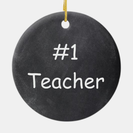 #1 Teacher Chalkboard Design Geschenk Idee Keramik Ornament (Hinten)