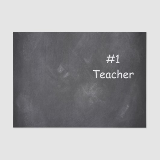 #1 Teacher Chalkboard Design Geschenk Idee Seidenpapier (Vorderseite)