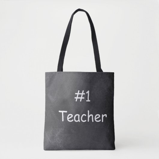 #1 Teacher Chalkboard Design Geschenk Idee Tasche (Vorderseite)